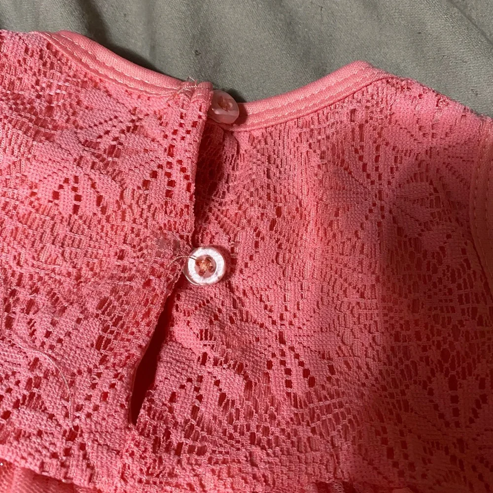 Pink‎ Sleeveless Lace Tiered Dress for Kids